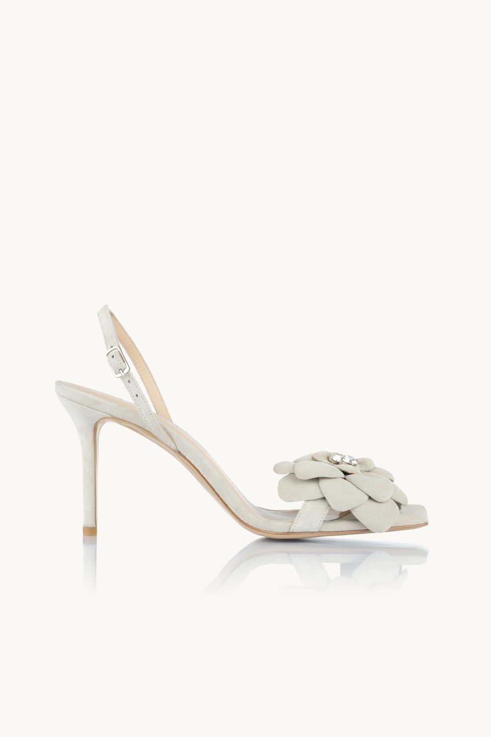 Beige Velvet Rose, ženske sandale od prirodne kože, bež boje.