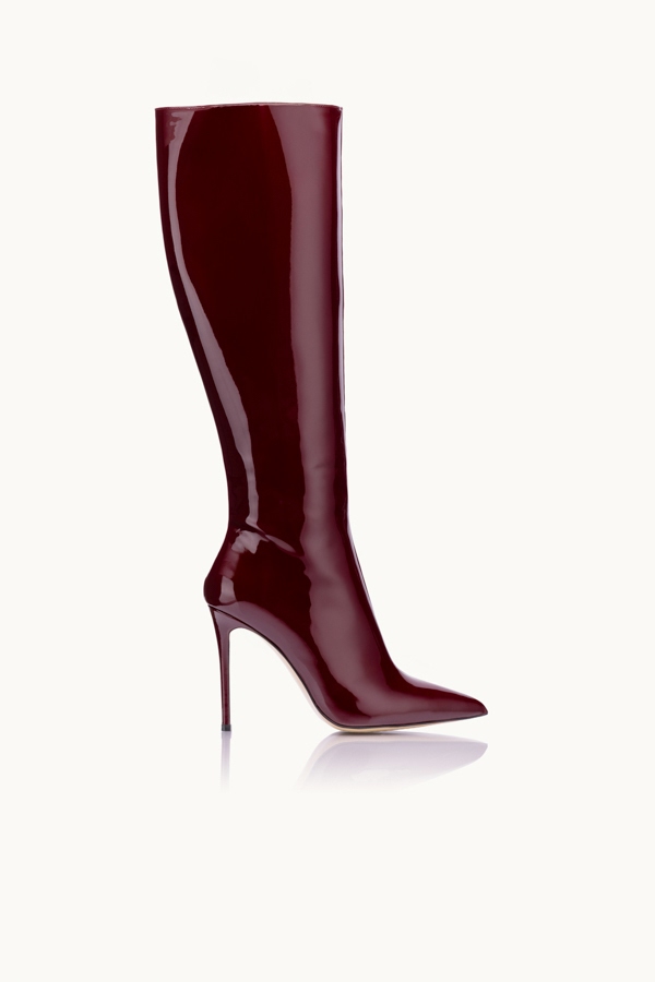 Burgundy Temptation 1 – bordo lakovane duboke čizme sa štiklom